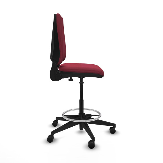 Taburete Elche CP bali granate base piramidal ruedas 65mm nailon