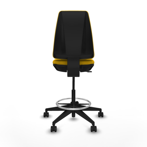 Taburete Elche CP bali amarillo base piramidal ruedas 65mm nailon