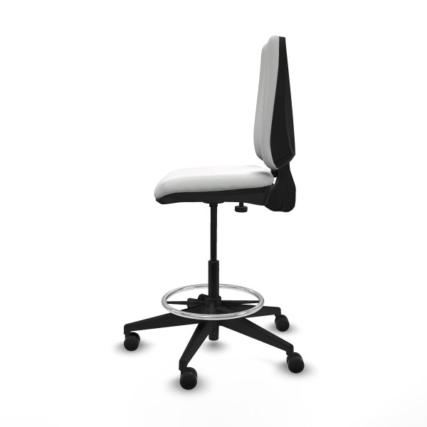 Taburete Elche CP bali blanco base piramidal ruedas 65mm nailon
