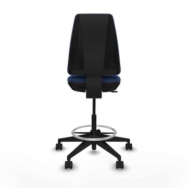Taburete Elche CP bali azul marino base piramidal ruedas 65mm nailon