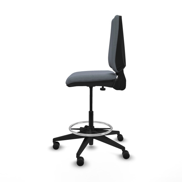 Taburete Elche CP bali gris base piramidal ruedas 65mm nailon