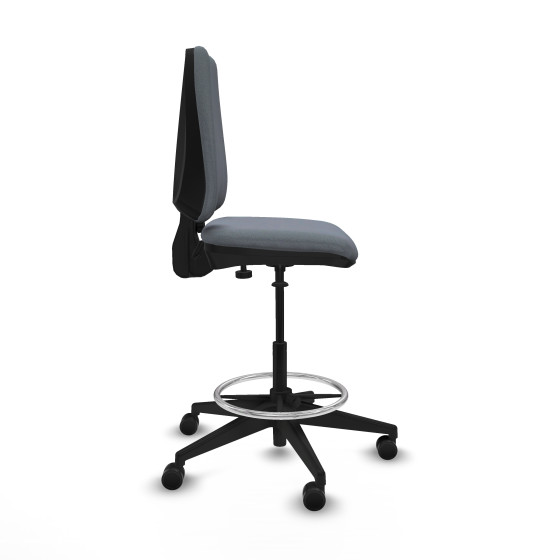 Taburete Elche CP bali gris base piramidal ruedas 65mm nailon