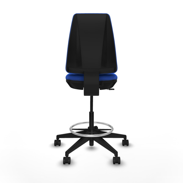 Taburete Elche CP bali azul base piramidal ruedas 65mm nailon