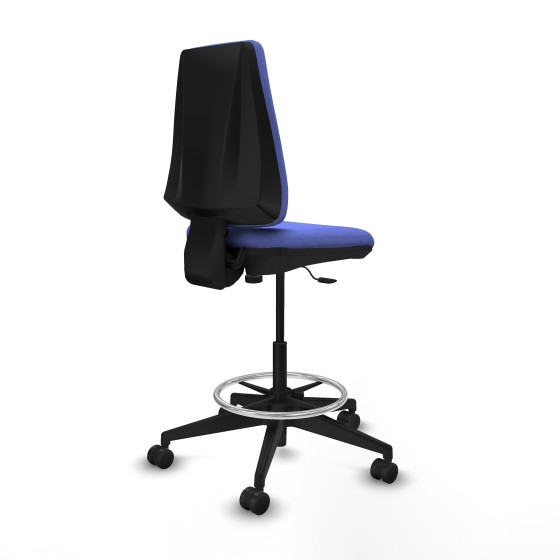Taburete Elche CP bali azul claro base piramidal ruedas 65mm nailon