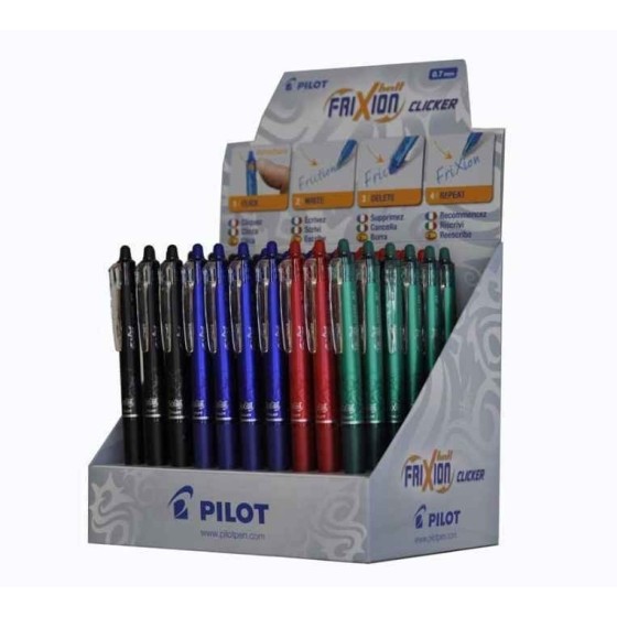 Bolígrafo Borrable Roller PILOT Frixion Clicker Expositor x 60