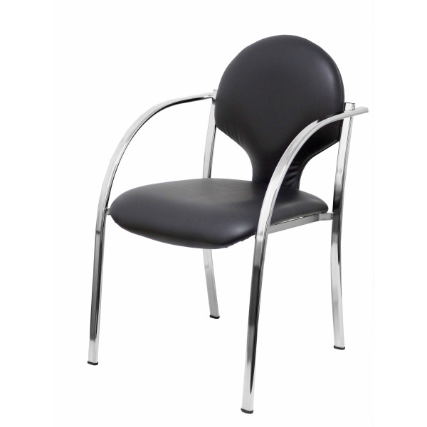 Pack 2 sillas Hellin similpiel negro chasis cromado