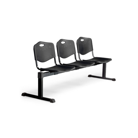Bancada Iso plastic 3 plazas PVC color negro