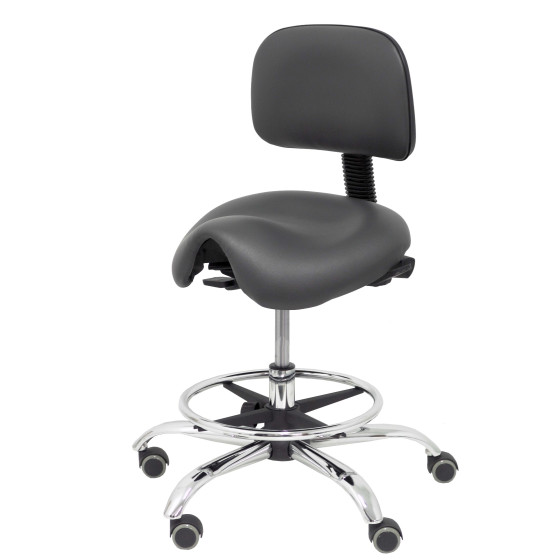 Taburete Zarza similpiel gris oscuro