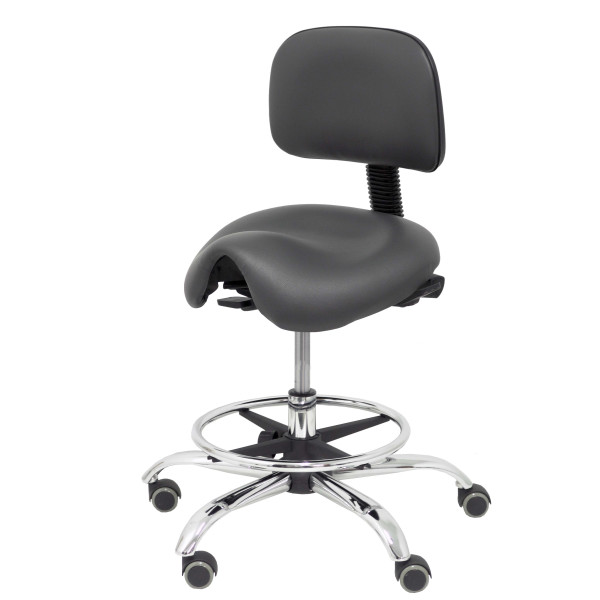 Taburete Zarza similpiel gris oscuro