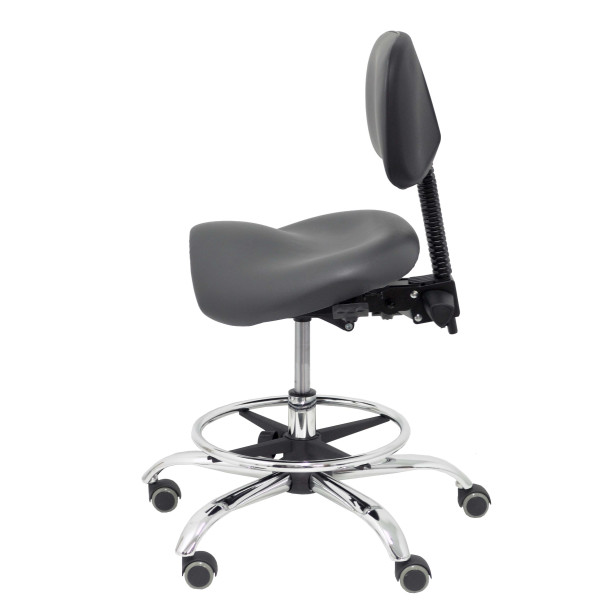 Taburete Zarza similpiel gris oscuro