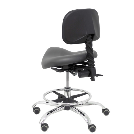 Taburete Zarza similpiel gris oscuro