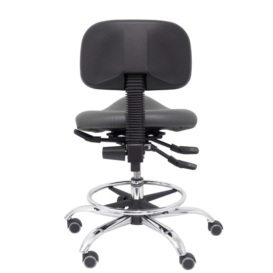 Taburete Zarza similpiel gris oscuro