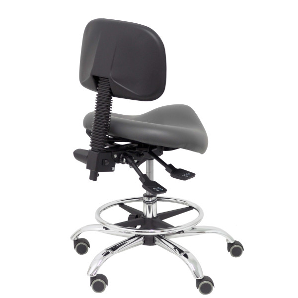 Taburete Zarza similpiel gris oscuro