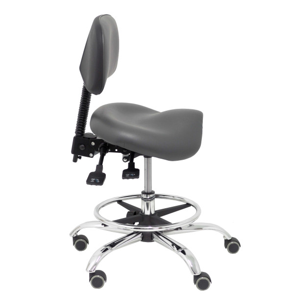 Taburete Zarza similpiel gris oscuro