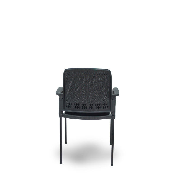 Pack 4 sillas Opti519 respaldo malla negra asiento tela negra