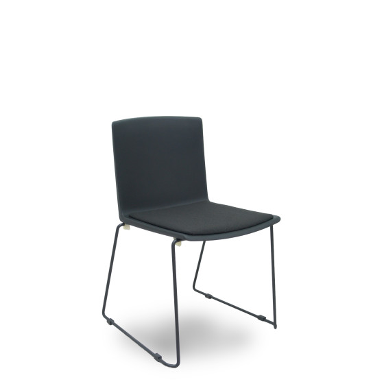 Pack 5 sillas Opti523 PVC negro asiento tela color negro