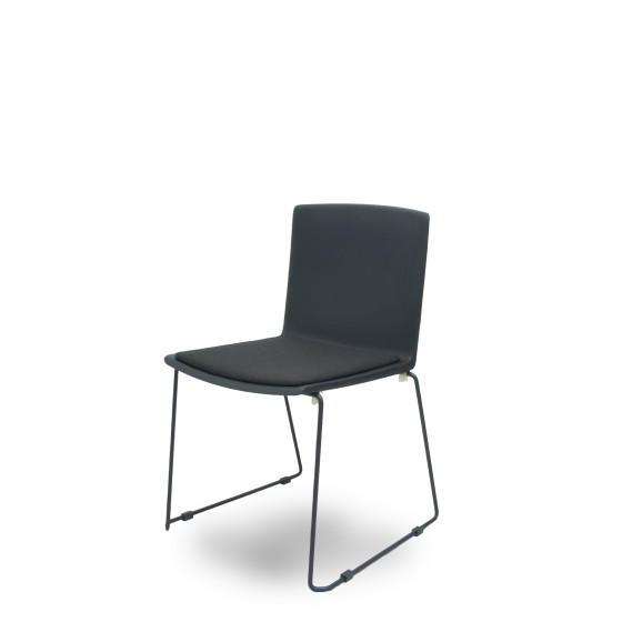 Pack 5 sillas Opti523 PVC negro asiento tela color negro