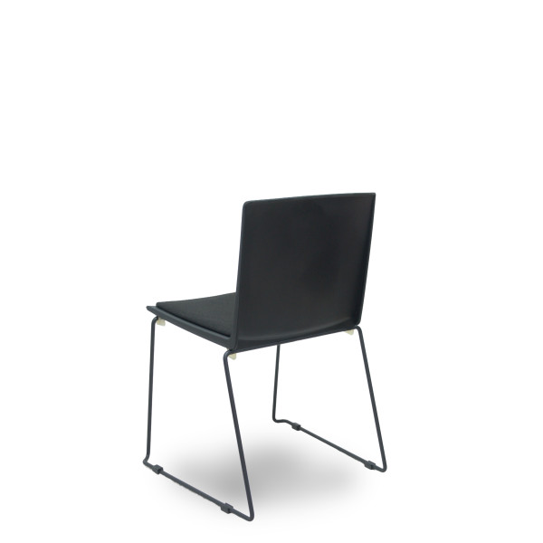 Pack 5 sillas Opti523 PVC negro asiento tela color negro