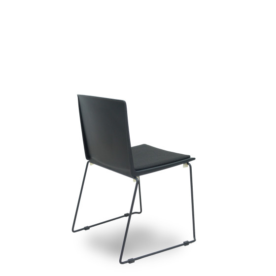 Pack 5 sillas Opti523 PVC negro asiento tela color negro