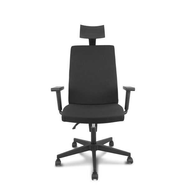Silla I-Line arán negro con brazos regulables con cabecero
