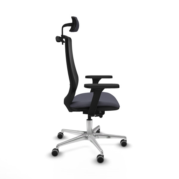 Mardos traslack bali gris oscuro brazos 3D base aluminio ruedas 65mm engomadas cabecero 2D perchero