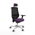 Mardos traslack bali morado brazos 3D base aluminio ruedas 65mm engomadas cabecero 2D perchero