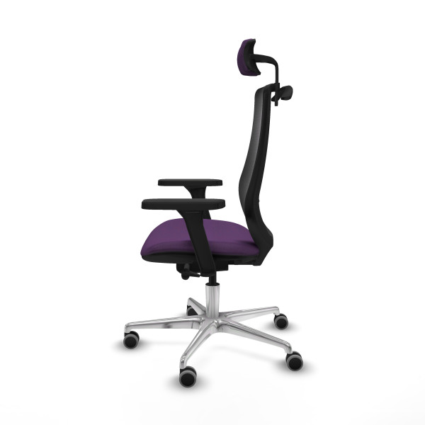 Mardos traslack bali morado brazos 3D base aluminio ruedas 65mm engomadas cabecero 2D perchero