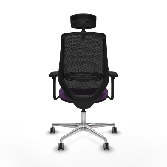 Mardos traslack bali morado brazos 3D base aluminio ruedas 65mm engomadas cabecero 2D perchero