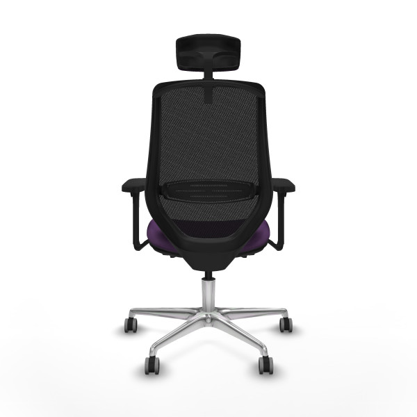 Mardos traslack bali morado brazos 3D base aluminio ruedas 65mm engomadas cabecero 2D perchero