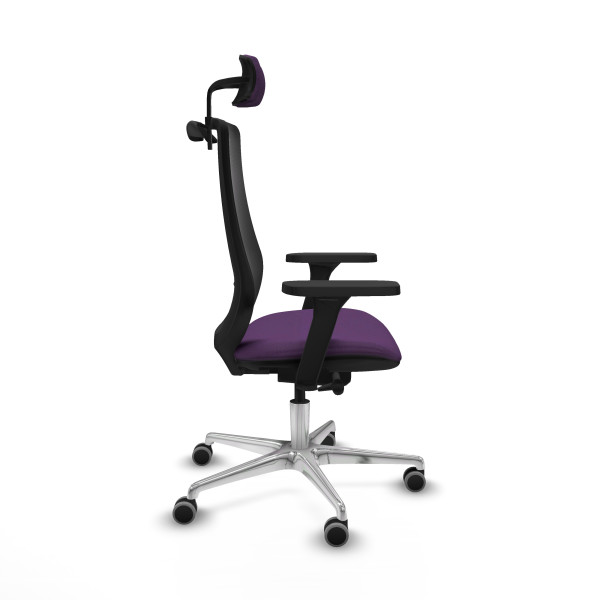 Mardos traslack bali morado brazos 3D base aluminio ruedas 65mm engomadas cabecero 2D perchero