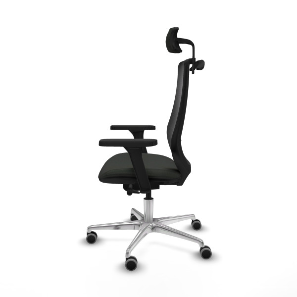 Mardos traslack bali negro brazos 3D base aluminio ruedas 65mm engomadas cabecero 2D perchero
