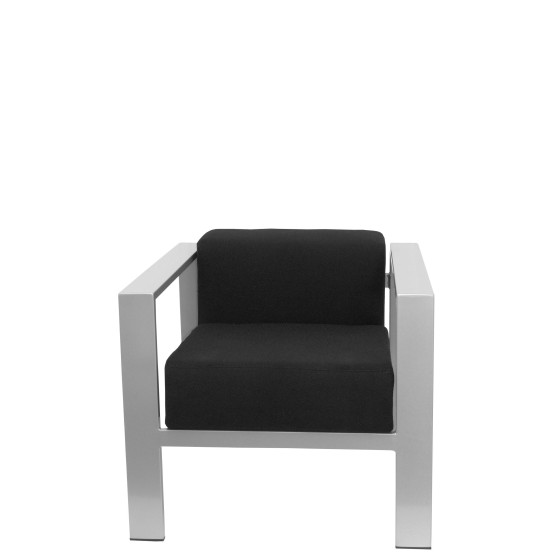 Sillón de espera Lázaro bali negro