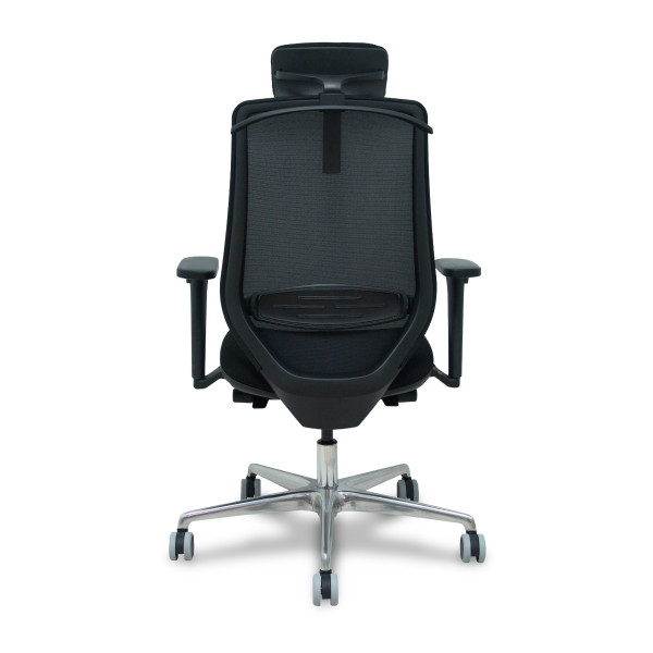 Silla Mardos traslack malla negra bali negro brazo 3D cabecero perchero base alum ruedas engomadas