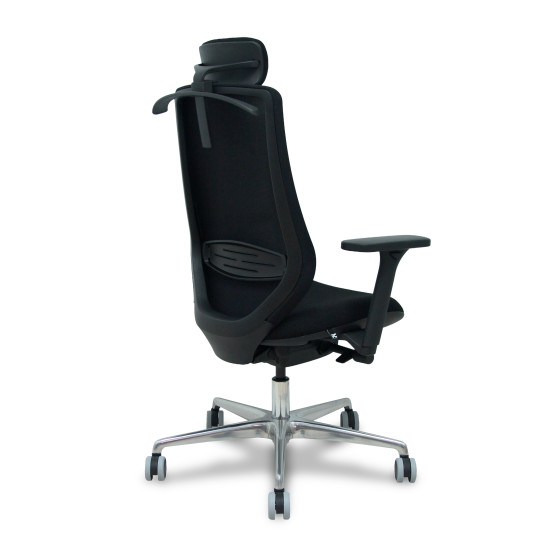 Silla Mardos traslack malla negra bali negro brazo 3D cabecero perchero base alum ruedas engomadas