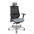 Silla Mardos traslack malla negra similpiel gris brazo 3D cabecero perchero