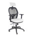 Silla Jorquera traslack malla negra asiento bali blanco brazos 3D cabecero regulable