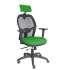 Silla Jorquera traslack malla negra asiento bali verde brazos 3D cabecero regulable