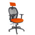 Silla Jorquera traslack malla negra asiento bali naranja oscuro brazos 3D cabecero regulable