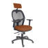 Silla Jorquera traslack malla negra asiento bali marrón brazos 3D cabecero regulable