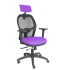 Silla Jorquera traslack malla negra asiento bali lila brazos 3D cabecero regulable