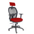Silla Jorquera traslack malla negra asiento bali granate brazos 3D cabecero regulable