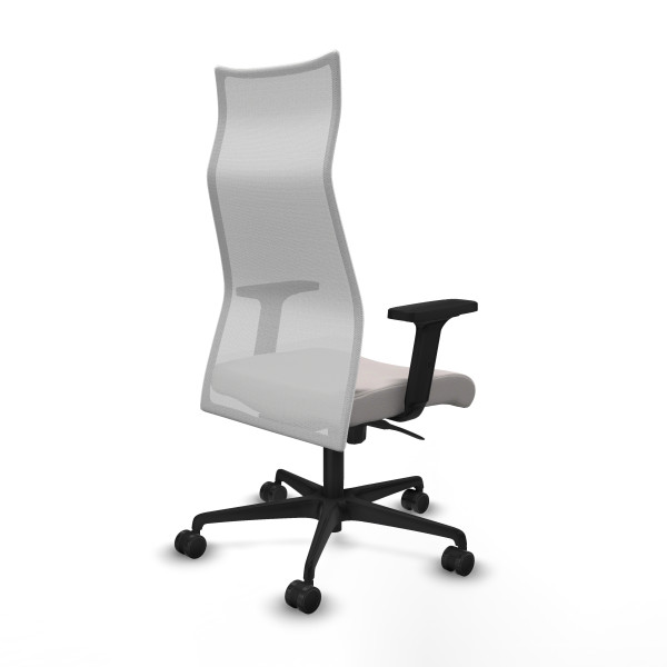 Albacete malla sincro malla blanca similpiel blanco brazos 2D base nailon ruedas 65 mm nailon