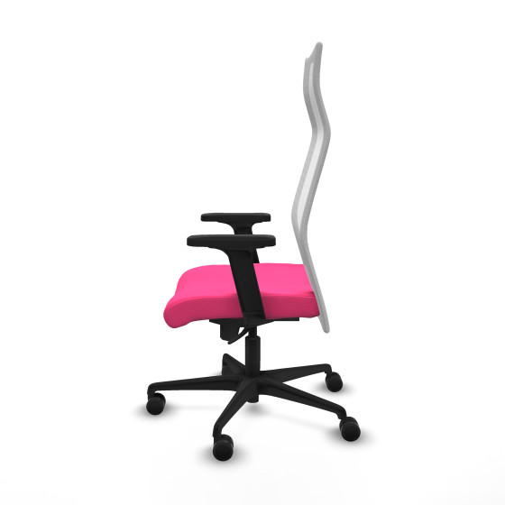 Albacete malla sincro malla blanca similpiel rosa brazos 2D base nailon ruedas 65 mm nailon