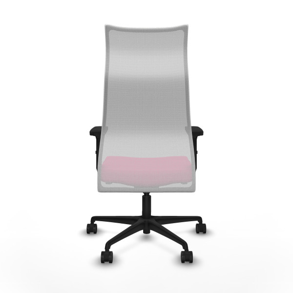 Albacete malla sincro malla blanca similpiel rosa brazos 2D base nailon ruedas 65 mm nailon