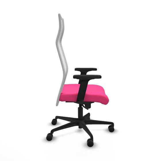 Albacete malla sincro malla blanca similpiel rosa brazos 2D base nailon ruedas 65 mm nailon