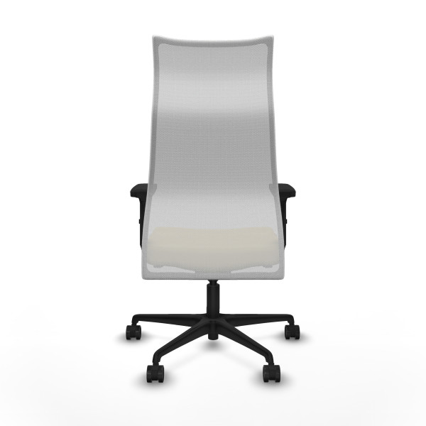 Albacete malla sincro malla blanca similpiel crema brazos 2D base nailon ruedas 65 mm nailon