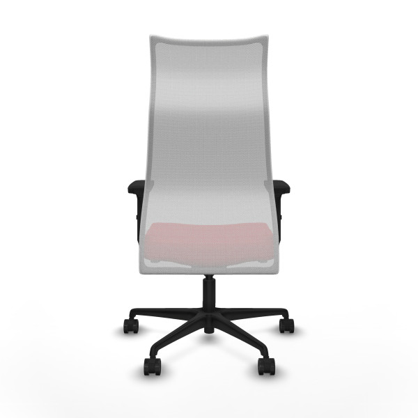 Albacete malla sincro malla blanca similpiel rojo brazos 2D base nailon ruedas 65 mm nailon
