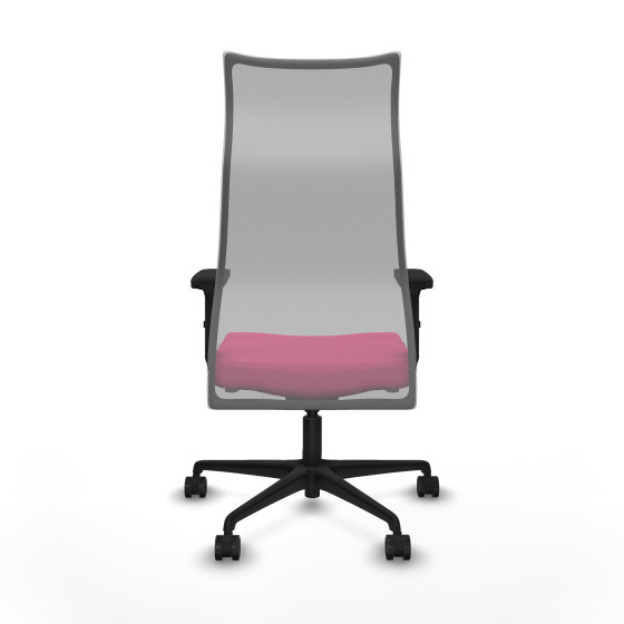 Albacete malla sincro malla gris similpiel rosa brazos 2D base nailon ruedas 65 mm nailon