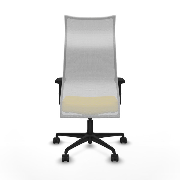 Albacete malla sincro malla blanca similpiel amarillo brazos 2D base nailon ruedas 65 mm nailon