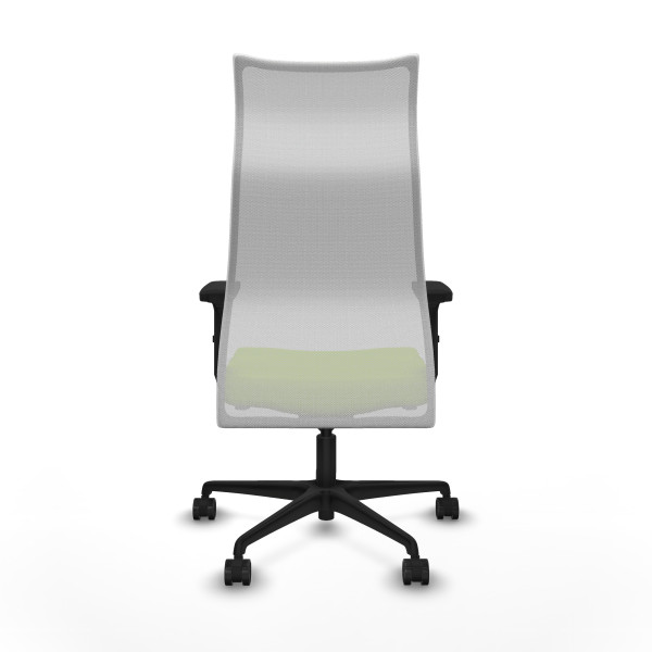 Albacete malla sincro malla blanca similpiel pistacho brazos 2D base nailon ruedas 65 mm nailon